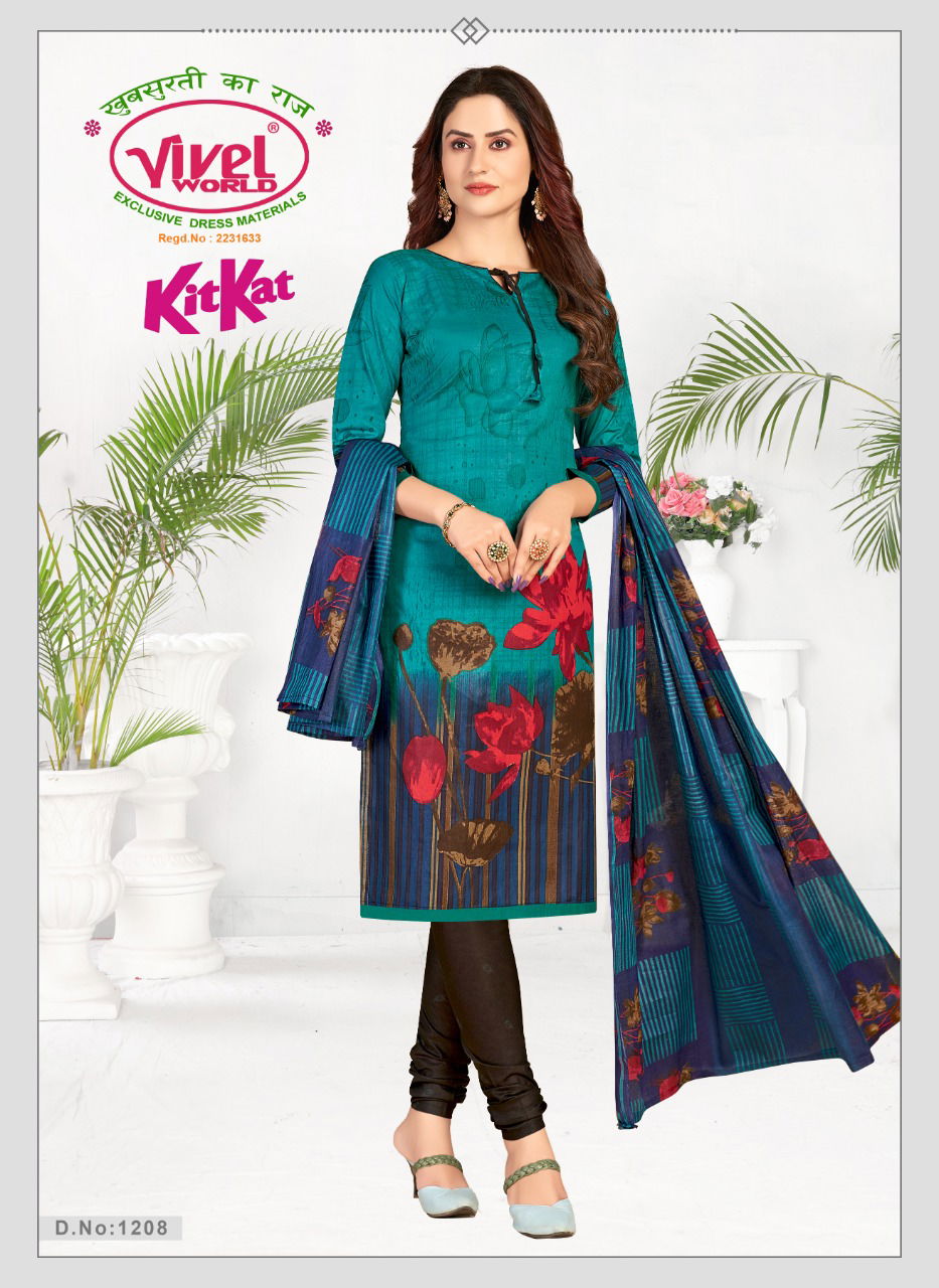 Vivel Kitkat Casual Daily Wear Cotton Printed Dress Material Collection